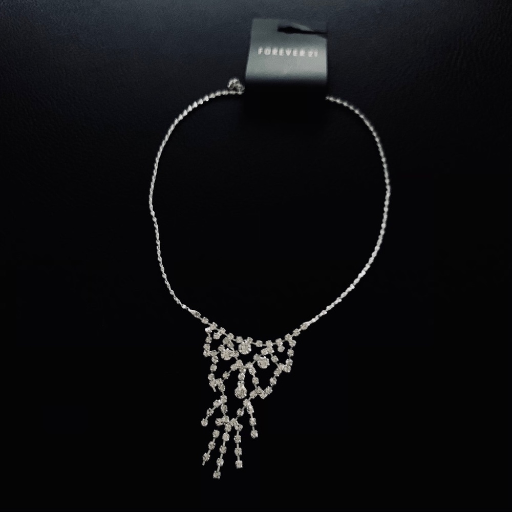elegant evening silver necklace